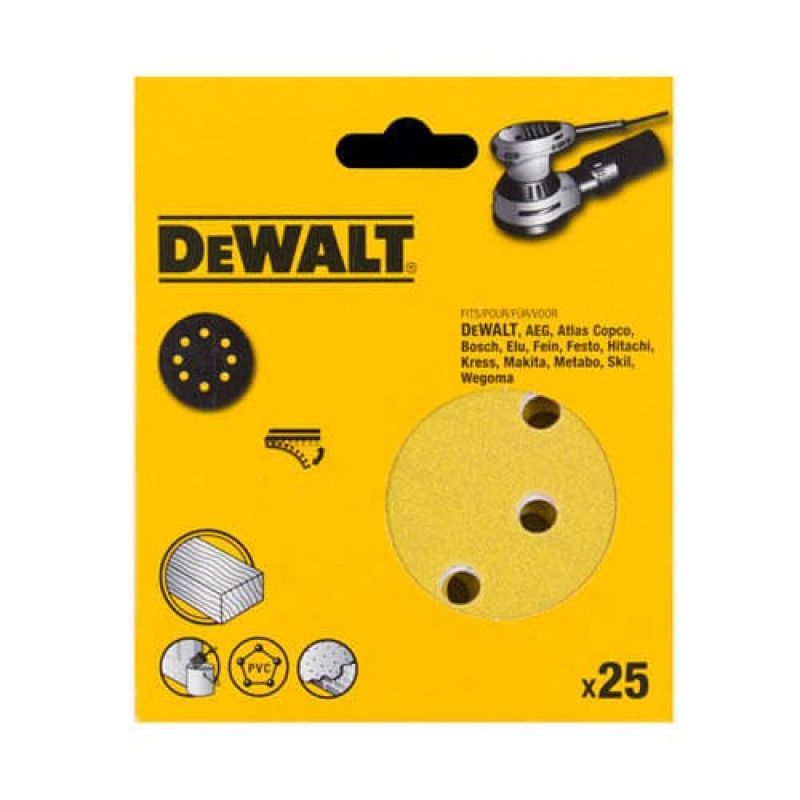 Шліфувальний папір DeWALT DT3138XM P320 Ø 150мм для ексцентрикових машин (25шт)