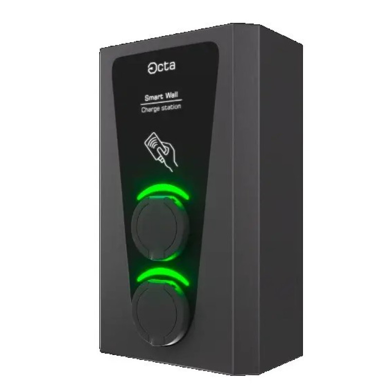 Комерційна зарядна станція Octa Energy SW244-S22-S22 Smart Wall на 44кВт (розетка 3ф + розетка 3ф)