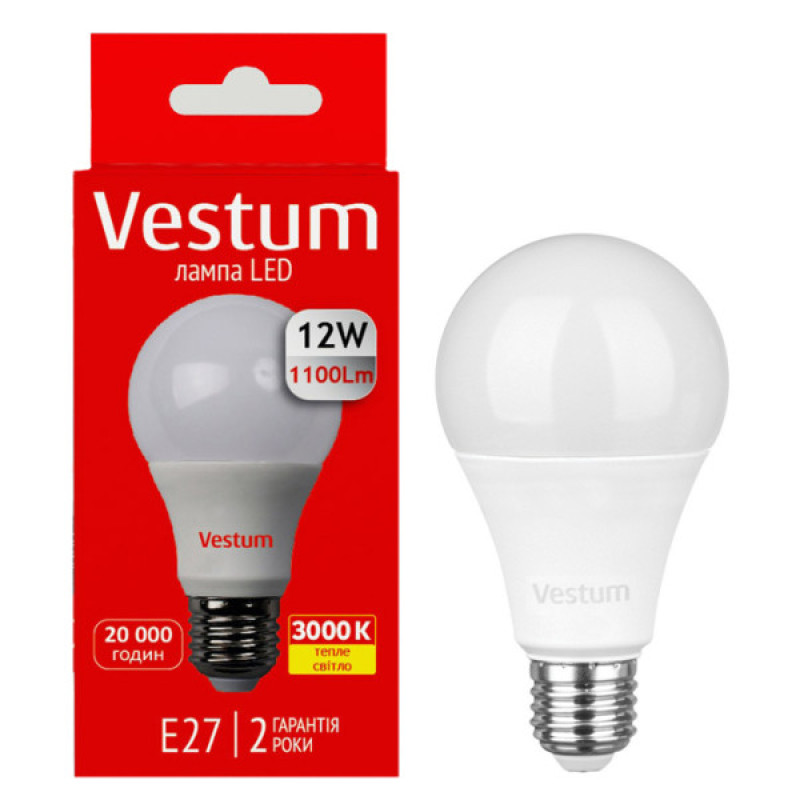 Лампа LED Vestum 12Вт 3000K E27