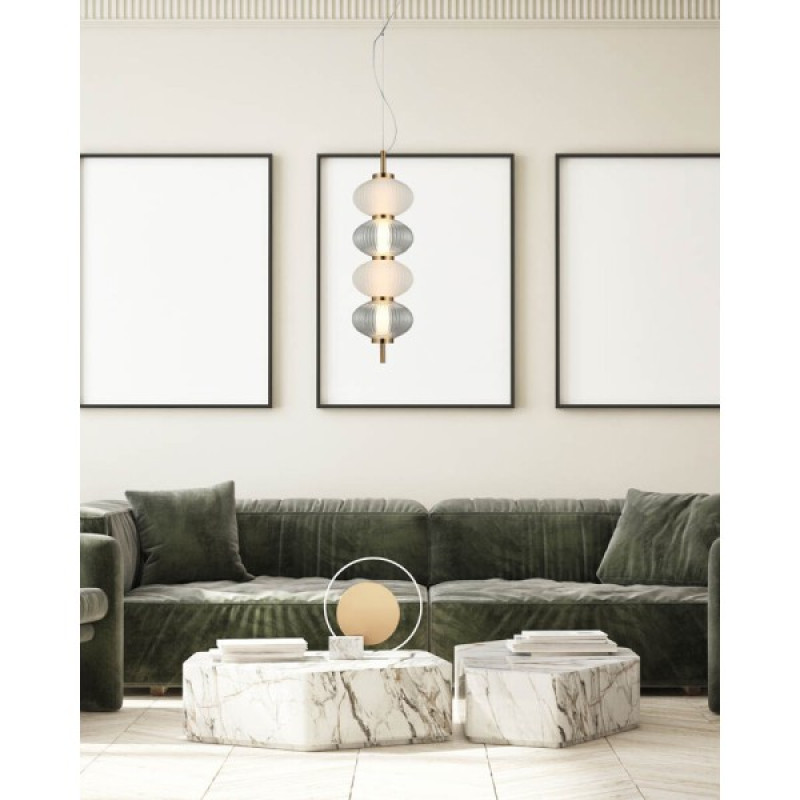 Підвісний світильник, люстра Italux PND-84938-4V-BK Testa LED 4x16W 3000K 1000Lm IP20 золотий