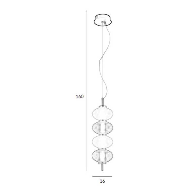 Підвісний світильник, люстра Italux PND-84938-4V-BK Testa LED 4x16W 3000K 1000Lm IP20 золотий