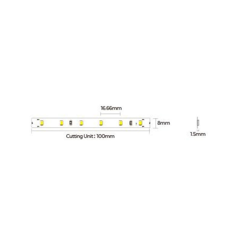 LED стрічка COLORS 60-2835-24V-IP20 4,4W 500Lm 6500K 5м (DJ60-24V-8mm-W)