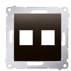 Прямая информационная розетка Kontakt Simon Simon 54 Premium DKP2.01/46 под 2xRJ45 Keystone с суппортом (бронза)
