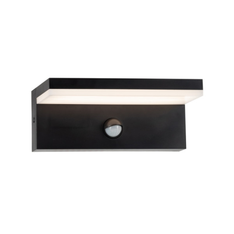 Вуличний світильник з датчиком руху Goldlux 324054 Tesa Led 1x10W 4000K 1100Lm IP54 BK