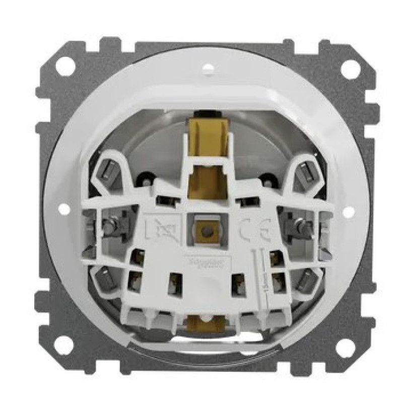 Розетка Schneider Electric Sedna Design & Elements с заземлением шторками и крышкой IP44 белая SDD211024