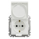 Розетка Schneider Electric Sedna Design & Elements с заземлением шторками и крышкой IP44 белая SDD211024