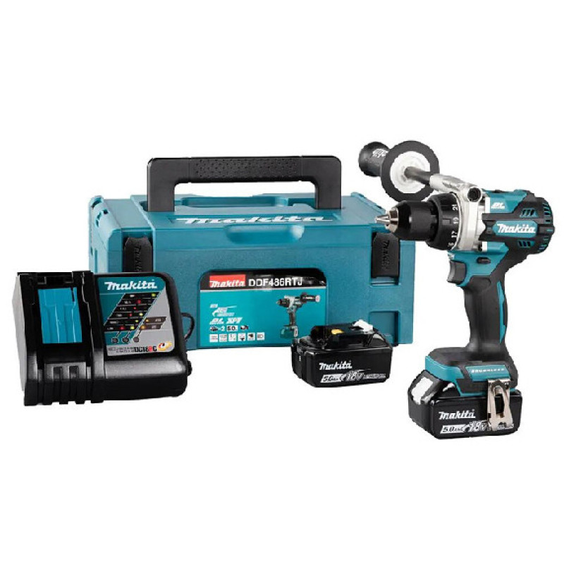 Аккумуляторная дрель-шуруповерт Makita DDF486RTJ LXT 18В 5Ач с 2 аккумуляторами DC18RC