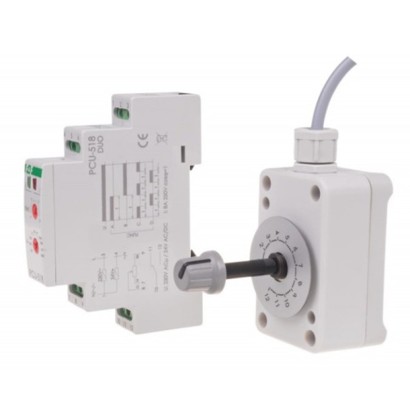 Электронное реле времени F&F PCU-518DUO 195-253В AC/21-27В AC/DC 8А