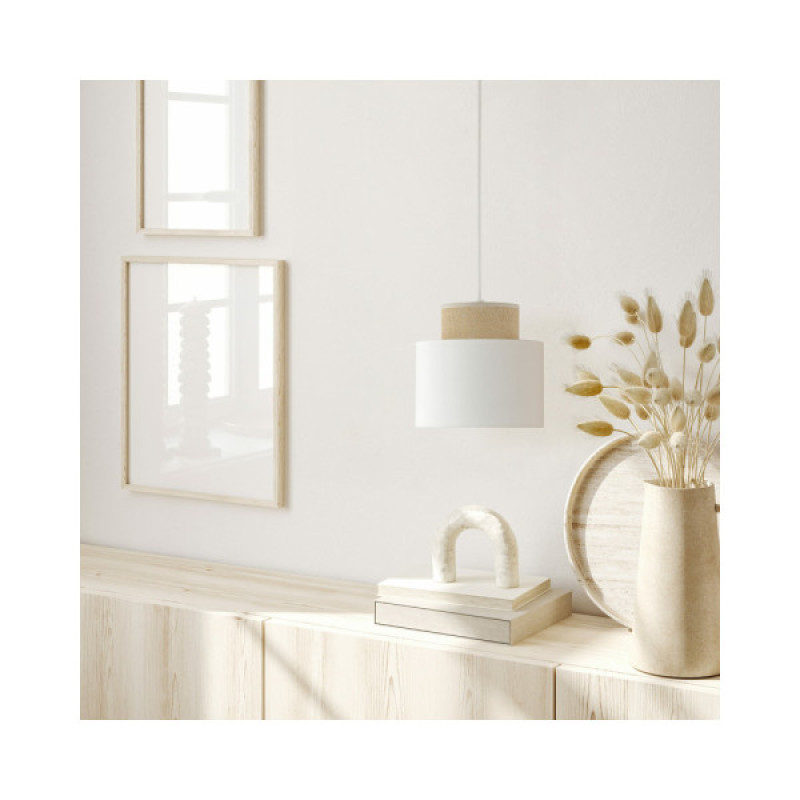 Підвісний світильник, люстра Tk Lighting 10078 Duo Juta E27 1x15W IP20 Білий