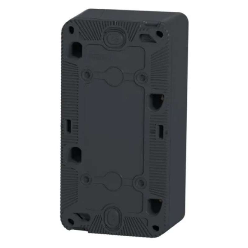 Накладний блок вимикач+розетка Schneider Electric MUR36024 із з/к IP55 (чорний)