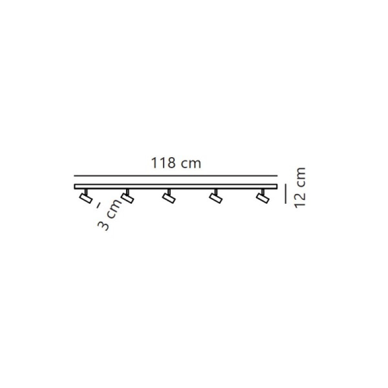 Светильник поворотный, спот Nordlux 2112203003 Omari LED 5x19W 2700K 320Lm IP20 черный
