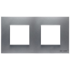 Двухместная рамка ABB Zenit N2272 PL (серебро)