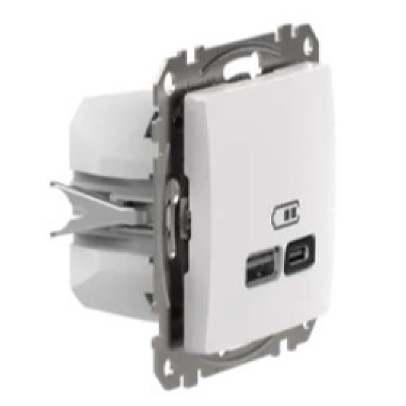 Розетка USB Schneider Electric Sedna Design & Elements A+C 3A 45Вт біла SDD111404