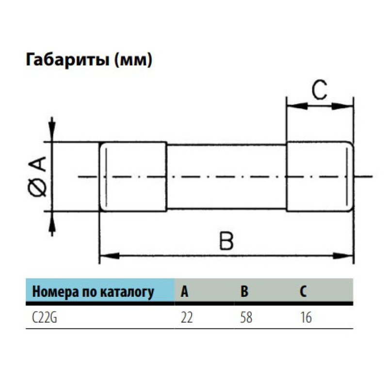 Плавкий предохранитель Eaton Moeller Cylindrical fuse 22x58 50A GG 690V AC