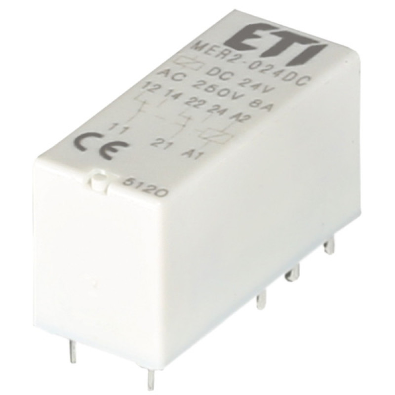 Миниатюрное электромеханическое реле ETI 002473032 MER2-024 DC 2p