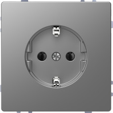 Розетка с з/к Schneider Electric D-Life MTN2301-6036 нержавеющая сталь