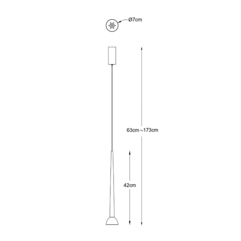 Підвісний світильник, люстра Zuma Line 5905316668386 Boston LED 1x1.5W 3000K 550Lm IP20 чорний