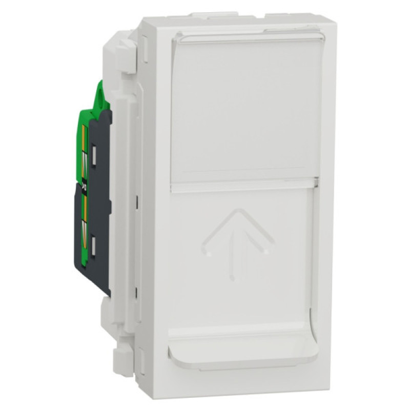 Одинарна комп'ютерна розетка Schneider Electric NU341018 RJ45 cat.5e UTP із полем для напису 1М (біла)