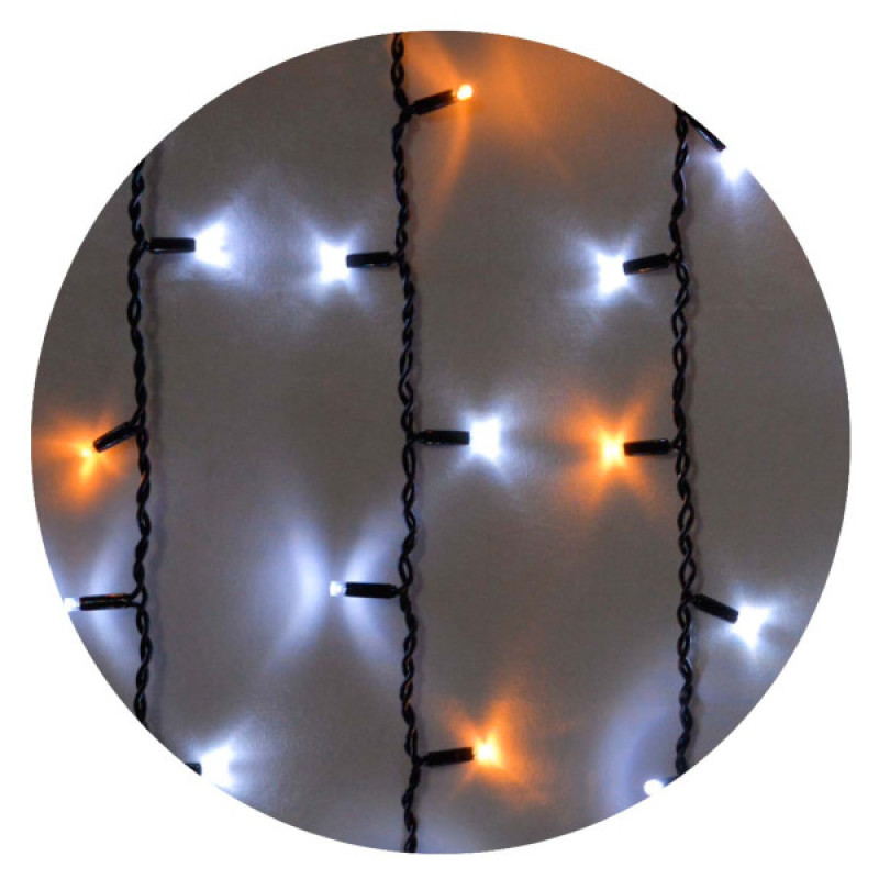 Вулична LED гірлянда Delux EN ICICLE 108LED (90015178) 2x1м 27 миготливих жовтих діодів IP44 чорний шнур