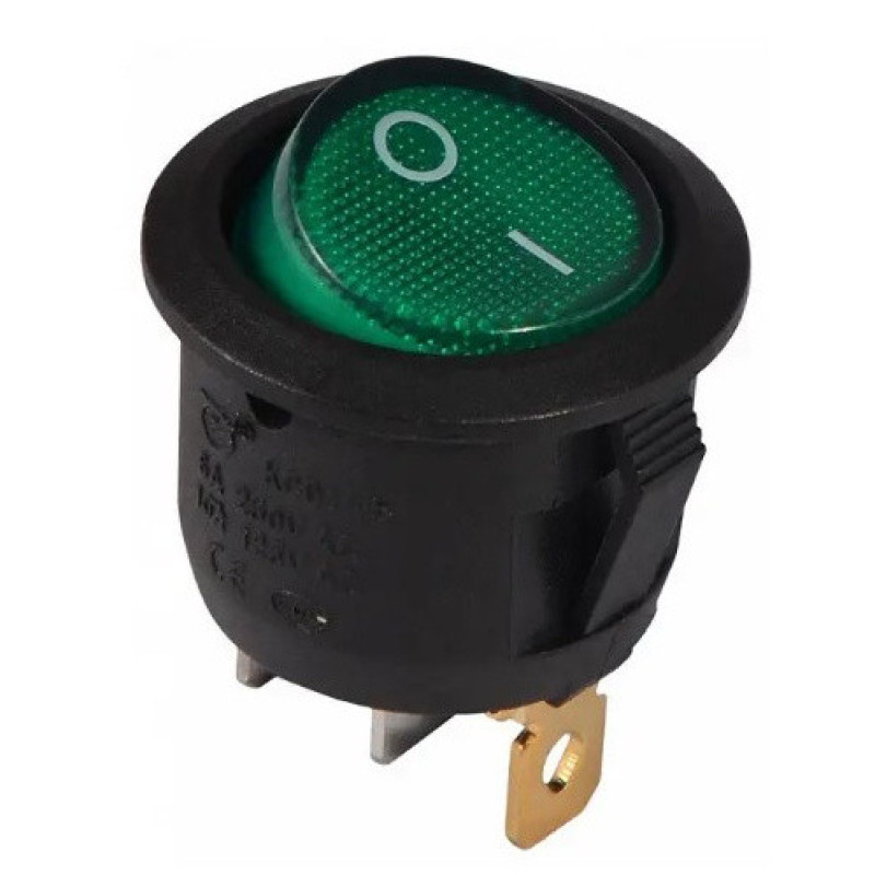 Переключатель TNSy KCD1-8-101N G/B круглый с подсветкой зеленый (TNSy5500737)