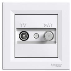 Розетка TV-SAT индивидуальная белая Asfora, EPH3400421