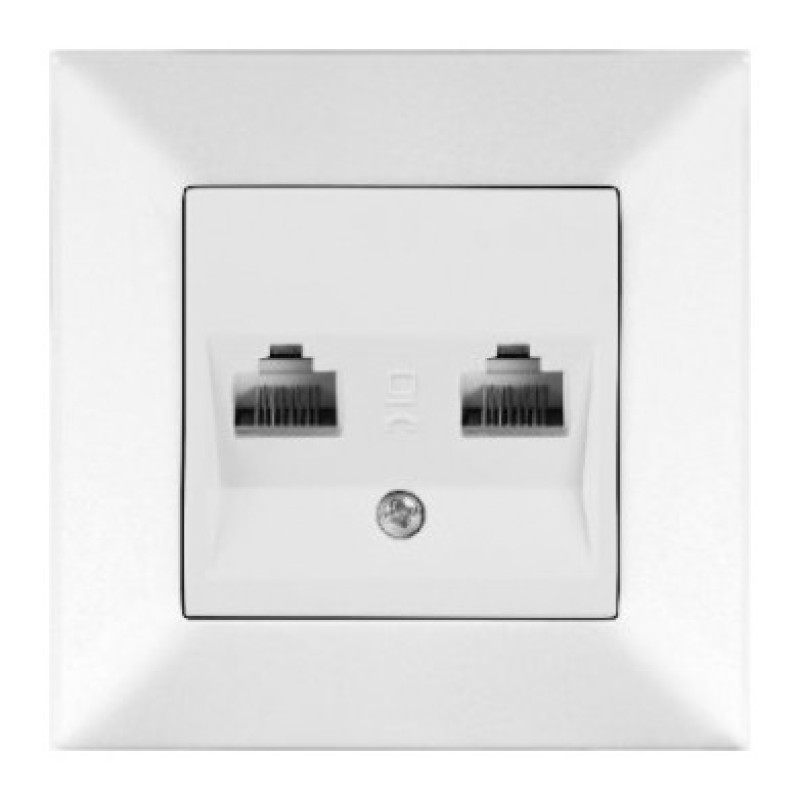 Розетка комп'ютерна Meridian, 2xRJ45 Cat.5e, білий