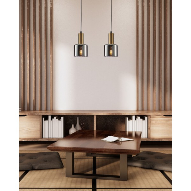 Подвесной светильник, люстра Italux PND-65342-1-BRO+SG Santia E27 1x40W IP20 янтарный