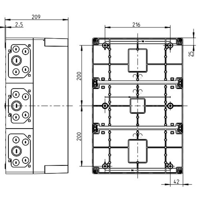 Влагозащищенная распредкоробка Spelsberg AKL 3-gh (sp74290301) IP65