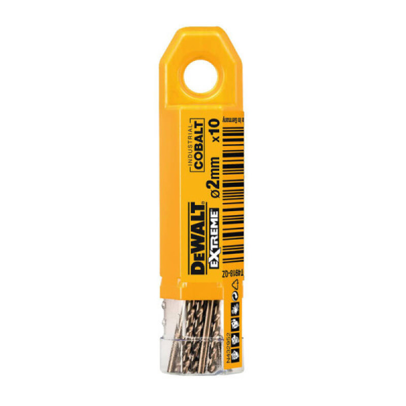 Кобальтовые сверла по металлу DeWALT DT4918 Extreme Industrial cobalt HSS-CO 2х49/24мм (10шт в упаковке)