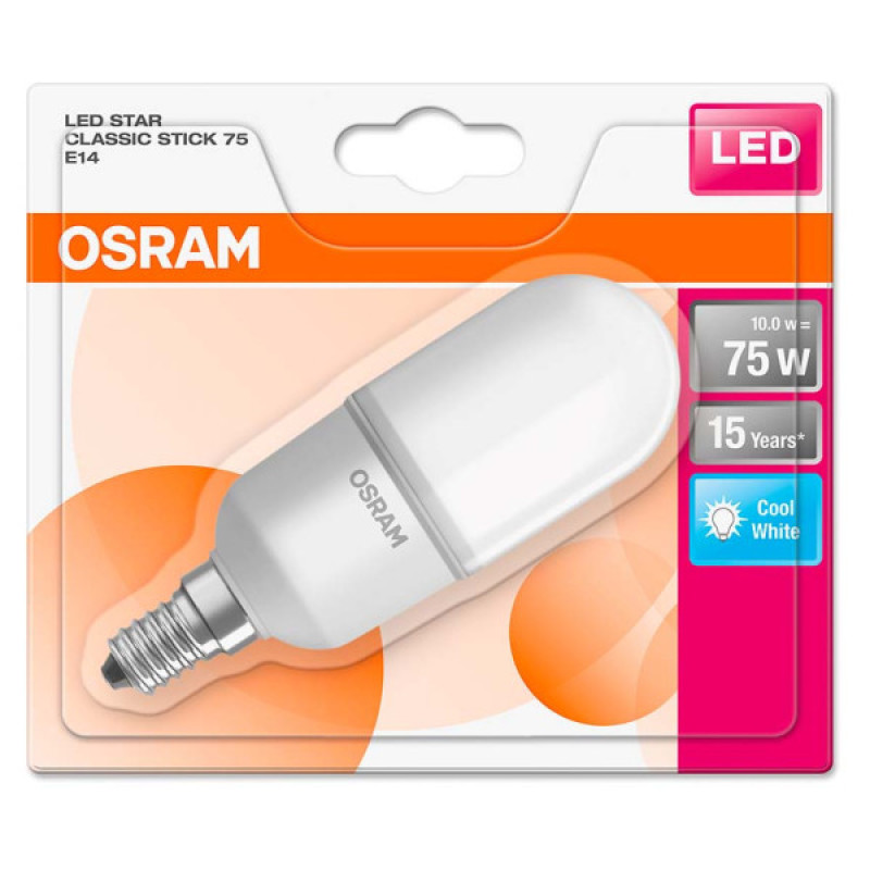Светодиодная лампа Osram LED Star STICK75 10W/840 230V FR E14 6XBLI1 (4058075428409)