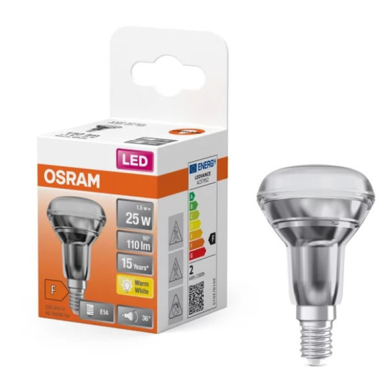 Светодиодная лампа Osram LED R39 25 36 1,5Вт/827 E14 6х1