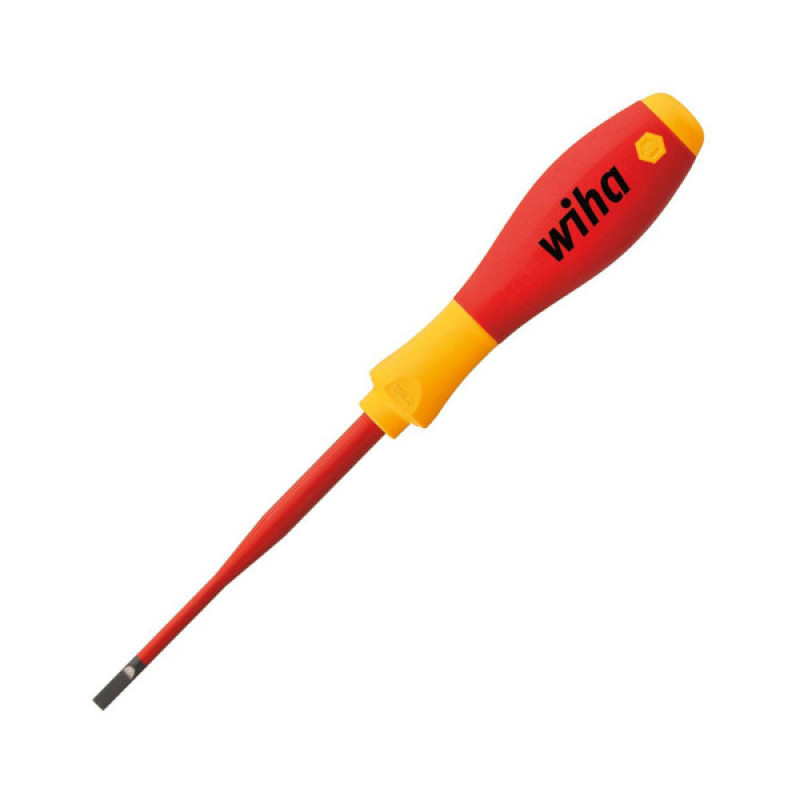 Диэлектрическая отвертка Wiha W35390 SoftFinish electric slimFix VDE SL 4 х100 CrVMo