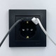 Розетка EL-BI VEGA черный мат 1-я с заземлением + 2USB (Type C+A) 2A ( 510-014800-334 )