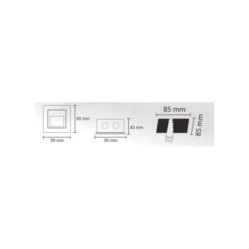 Светильник для подсветки лестницы/коридора Goldlux 313737 Q7 Led 1x3W 4000K 55Lm IP44 GR