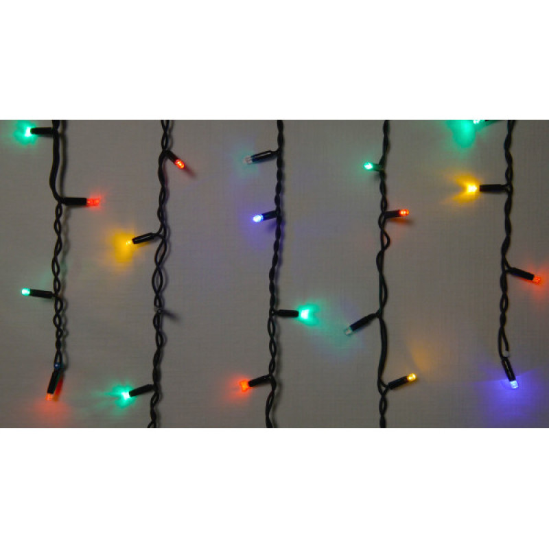 Вулична LED гірлянда Delux EN ICICLE 75LED (90012955) 2x0,7м 18 миготливих діодів IP44 чорний шнур