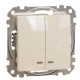Двухклавишный выключатель Schneider Electric Sedna Design & Elements с подсветкой бежевый SDD112105L