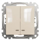 Двухклавишный выключатель Schneider Electric Sedna Design & Elements с подсветкой бежевый SDD112105L