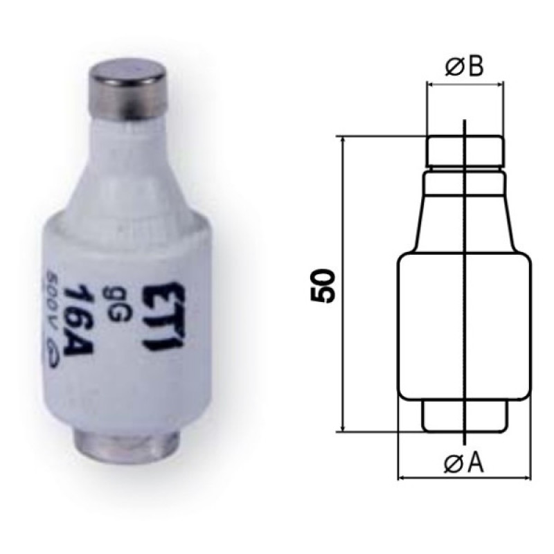 Запобіжник ETI 002312406 D II gG 20A/500V
