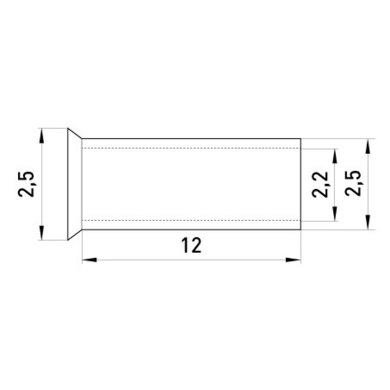 Неизолированный наконечник E.Next e.terminal.stand.en.2.5.12 2,5 кв.мм (s4038007)