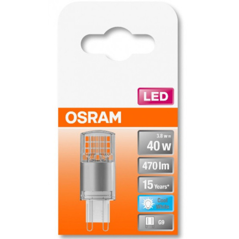 Светодиодная лампа Osram LED PIN40 3,8W/840 230V CL G9 10х1 300° (4058075432420)