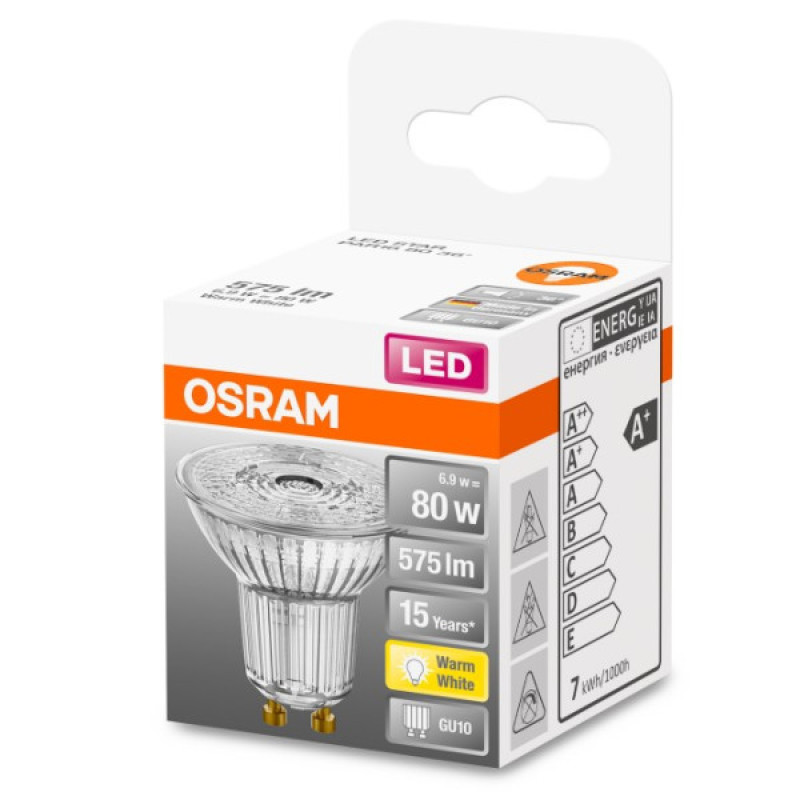 Светодиодная лампа Osram LED PAR16 80 36 6,9Вт/827 GU10 6х1