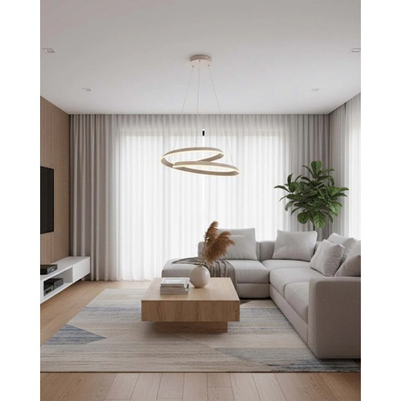 Підвісний світильник, люстра Goldlux 338167 Cashmere Twist LED 1x75W 4000K 10500Lm IP20 бежевий