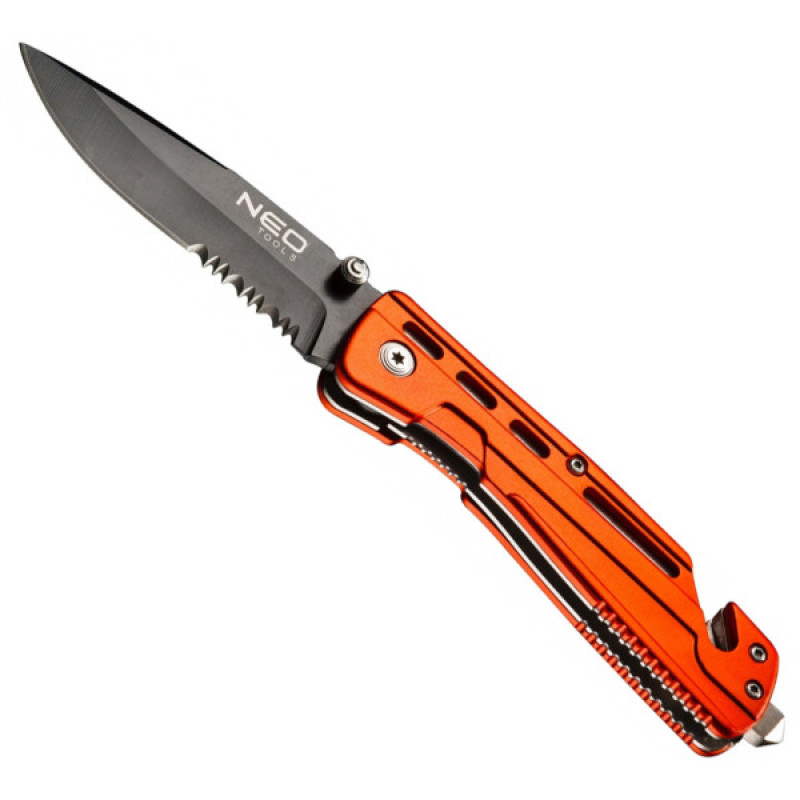 Складной нож Neo Tools 63-026 с фиксатором и чехлом