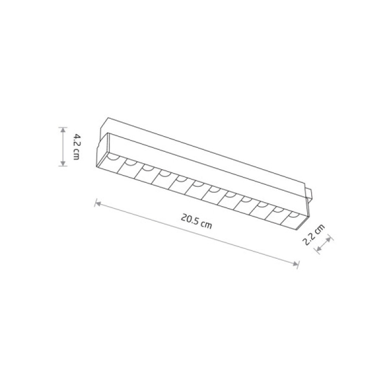 Магнитный трековый светильник Nowodvorski 11633 LVM Focus LED 1x9W 4000K 880Lm IP20 белый