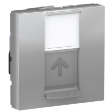 Одинарная компьютерная розетка Schneider Electric NU341730 RJ45 cat.6 STP с полем для надписи 2М (алюминий)