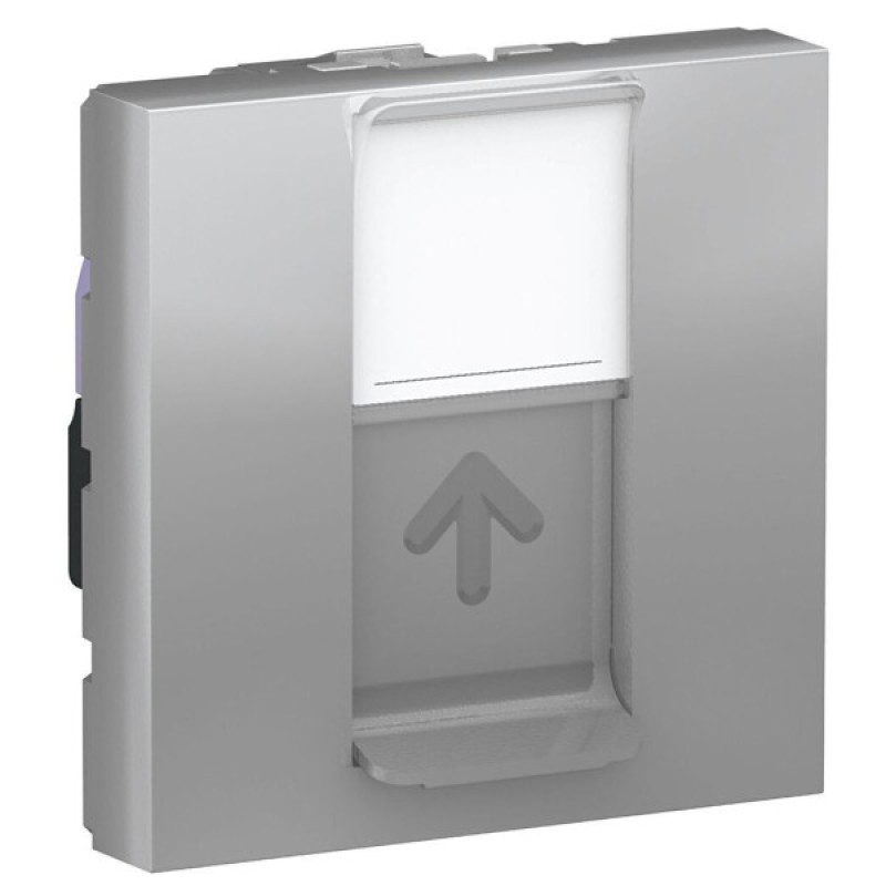 Одинарная компьютерная розетка Schneider Electric NU341730 RJ45 cat.6 STP с полем для надписи 2М (алюминий)