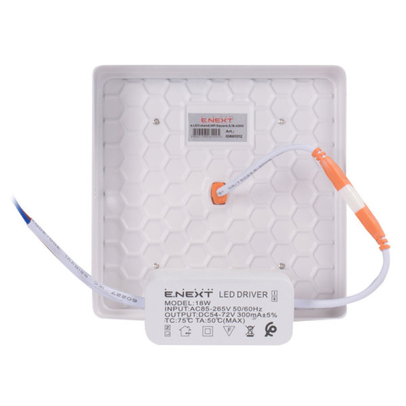 Накладний світильник E.Next e.LED.stand.MP.Square.S.18.4500 квадратний 18Вт 4500К 1620Лм (l0861012)