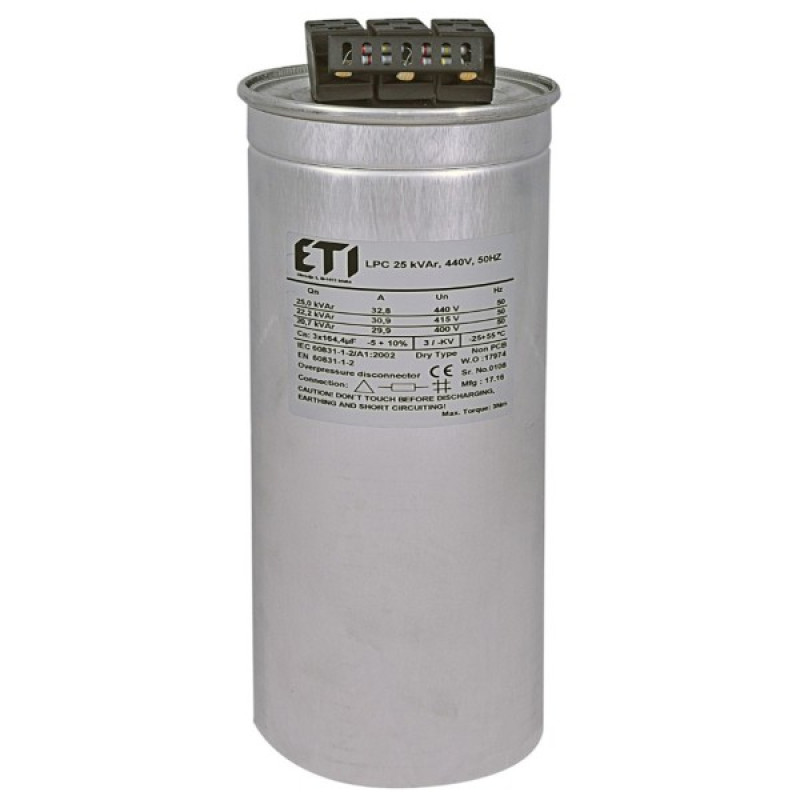 Конденсатор ETI 004656855 LPC-DW 400V 25 kVAr