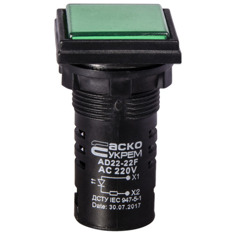 Сигнальная арматура Аско-Укрем AD22-22F 220В АС зеленая (A0140030156)
