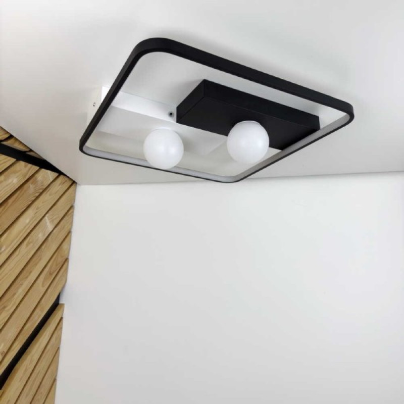 Светильник LED smart PICASSO-S+пульт 85W 3000-5000K IP20 квадрат бело-черный Violux ( 220635 )